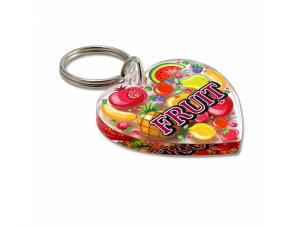 Promotional Heart Shaped Acrylic Keyrings (5x5cm)