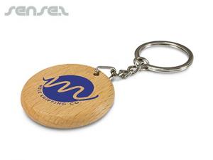 Oak Wooden Keychains (Round)