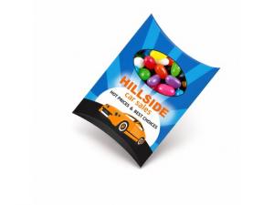 Promotional Full Colour Printed Window Pillow Boxes With Jelly Beans