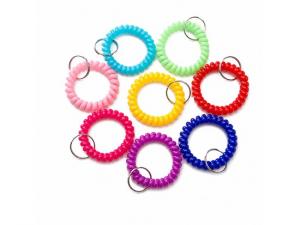 Promotional Spring Coil Wrist Band Key Rings
