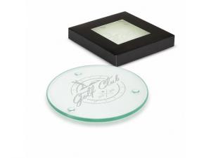 Promotional Round Clarity Glass Coaster Sets (Set of 2)