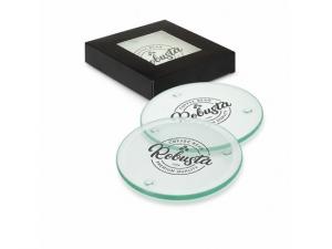 Promotional Round Clarity Glass Coaster Sets (Set of 4)