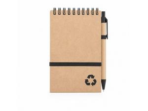 Promotional Recycled Paper Spiral Bound Notepads With Elastic And Pen (Small)