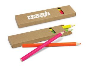 Promotional Jumbo Neon Highlighter Pencil Sets (4Pcs)
