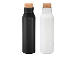 Promotional 48 Hour Cooling Copper Vacuum Bottles With Cork Look Lids (590ml)