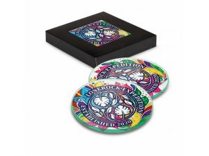 Round Full Colour Glass Coaster Sets (Set Of 2)