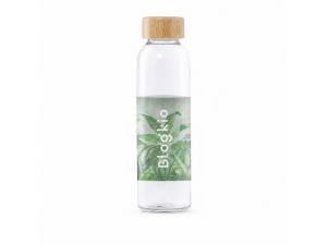 Full Colour Printed Glass Drink Bottles With Bamboo Lid (500ml)