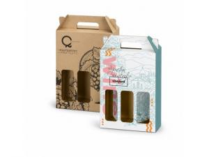 Promotional Triple Smart Wine Presentation Boxes with Carry Handle