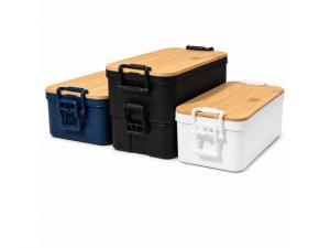 Double Stack Lunch Boxes (Recycled, Bamboo Lid)
