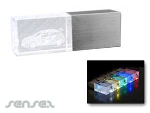 LED Glass Block USB Sticks (4GB)