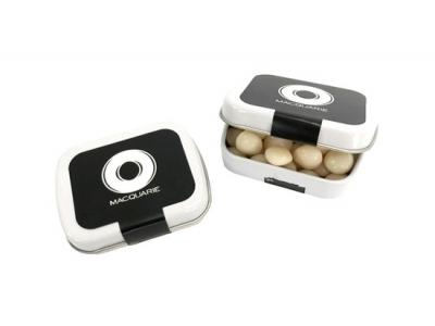 Rectangle Hinge Tins Filled With Chewy Mints (30g)